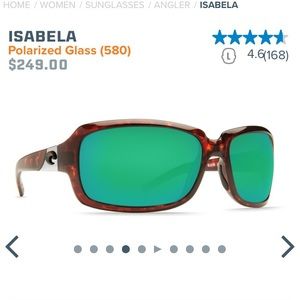 Costa Del Mar Isabela 580G Green Mirror Sunglasses